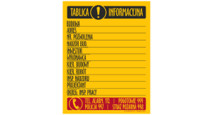 Znak TABLICA INFORMACYJNA BUDOWY