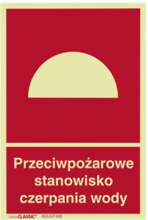 Znak Przeciwpożarowe stanowisko czerpania wody 100x150mm
