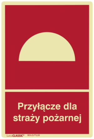 Znak Przyłącze dla Straży Pożarnej 100x150mm z Błoną Klejącą