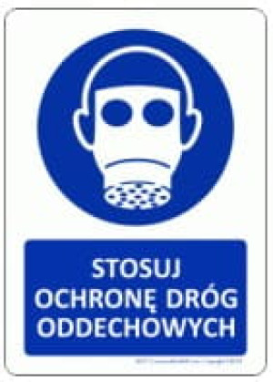 Znak M017V | Stosuj ochronę dróg oddechowych 15x21