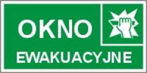 Znak OKNO EWAKUACYJNE 150X300