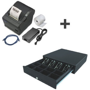 Epson TM-T88V Bondrucker mit Kassenlade Set USB refurbished