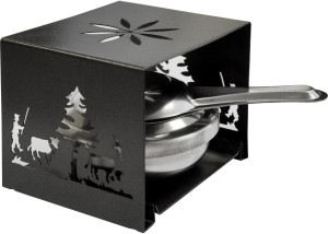 Heidi Cheese Line Mini Rechaud aus Metall schwarz