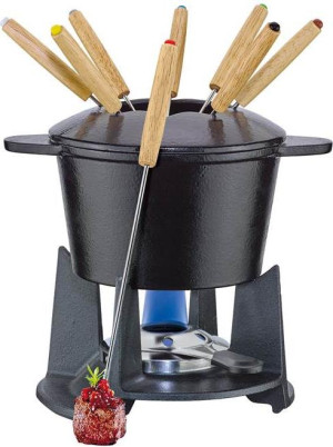 Spring Grenoble Guss-Fondue-Garnitur schwarz 16 cm