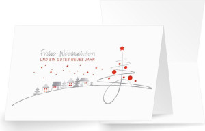 Swiss Finest Gru&szlig;karte Frohe Weihnachten silber