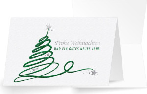 Swiss Finest Gru&szlig;karte Frohe Weihnachten gr&uuml;n