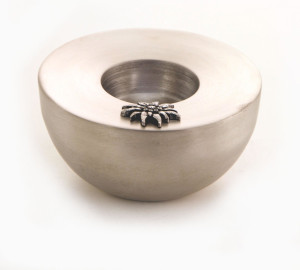Birth Gramm Teelicht rund Aluguss 10,5 cm Edelweiss