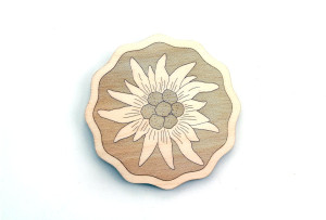 Birth Gramm Glasuntersetzer Holz 4er Set Edelweiss