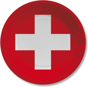 Swiss Finest Pappteller Schweizer Kreuz 10 St&uuml;ck