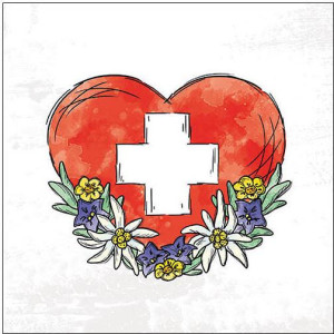Swiss Finest Servietten Schweizer Herz 20 St&uuml;ck