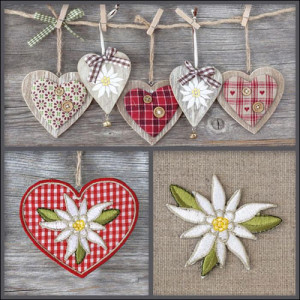 Swiss Finest Servietten Edelweiss Herz 20 St&uuml;ck