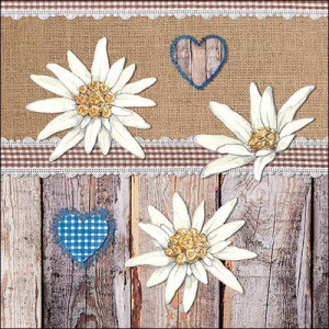 Swiss Finest Servietten Edelweiss Holz 20 St&uuml;ck