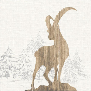 Swiss Finest Servietten Steinbock beige 20 St&uuml;ck