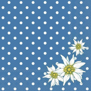Swiss Finest Servietten Edelweiss blau 20 St&uuml;ck
