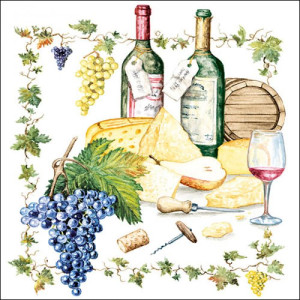Swiss Finest Servietten Wein und K&auml;se 20 St&uuml;ck