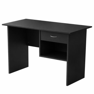 RayGar Computer Desk with Drawer and Open Storage Space for Home and Office - Black