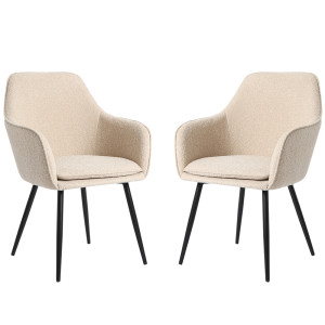 Genesis Muse Chair in Boucle Fabric x 2 - Cream