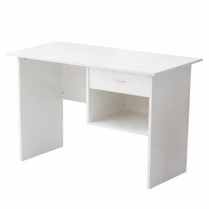 RayGar Computer Desk with Drawer and Open Storage Space for Home and Office - White