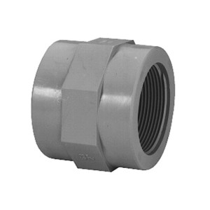 Gerader-Verbinder mit Schweißmuffe und Innengewinde aus PVDF d: 40 mm / Innengewinde: R 1 1/4" / h: 8 mm / L: 49 mm / PN: 16 bar / Einheit: 1 Stück