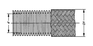 Edelstahl-Druckschlauch NW: 10 mm / Innen-: 10,2 mm / Außen-: 15,7 mm / min. Biegeradius: 130 mm / max. Betr.-Druck: 100 bar / Einheit: 1 m