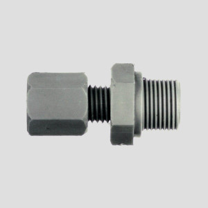 Gerader-Rohrverbinder mit Außengewinde aus PP, PVDF oder PTFE Rohr Außen-: 10 mm / Außengewinde: G 1/4" / l1: 12 mm / L1: 37 mm / SW: 19 mm / Werks
