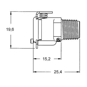 POM-Schnellverschlusskupplung, NW 3,2 mm Anschluss: A-Gewinde NPT 1/8" / Ventil: ohne / Länge: 25 mm / Einheit: 1 Stück