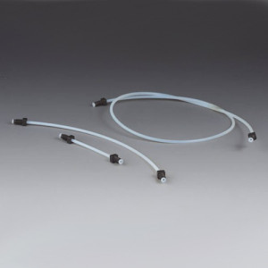 PTFE-Analytikschlauch mit Hohlschrauben-Anschlüssen konfektioniert Innen-: 0,8 mm / Innen-: 1/32" Zoll / Außen-: 1,6 mm / Außen-: 1/16" Zoll / L