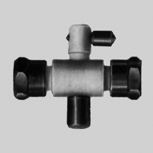 Absperrhahn aus PTFE für gleiche Schlauchgrößen Schlauch Außen-: 0,6 - 1 mm / Größe: A / A / Werkstoff Muttern: PVC-U / Einheit: 1 Stück
