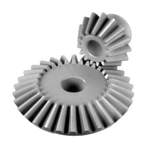 Kegelrad aus Kunststoff - gespritzt Modul: 1 / Zahnbreite (b): 8,2 mm / Bohrung (B): 4 mm / Übersetzung (x:1): 4 / Zähne: 10 / passendes Gegenrad: 7