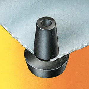 Tüllenfuß aus PVC-P (Weich-PVC) Ausführung: 8 / d: 13,3 mm / d1: 11,1 mm / D: 17,5 mm / Einheit: 50 Stück / h: 4 mm / h1: 2,5 mm / h2: 4 mm / H: 10
