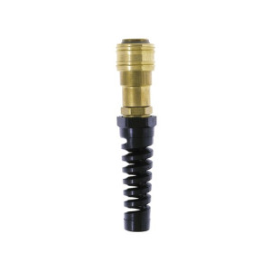 Schnellverschlusskupplung mit Knickschutz - Mutterteil Schlauch Innen-: 5 mm / Schlauch Außen-: 8 mm / NW: 7,2 mm / Werkstoff: Messing / Ausführun