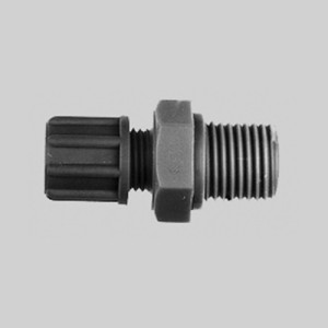 Gerader-Verbinder mit Außengewinde aus PP oder PVDF - kurz Schlauch Innen-: 6 mm / Schlauch Außen-: 10 mm / Außengewinde: NPT 1/8" / l1: 10 mm / L