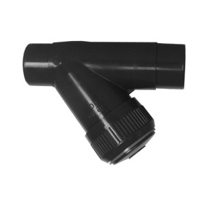 Schmutzfänger aus PVC-U - mit Klebestutzen d: 25 mm / NW: 20 mm / PN: 10 bar / Werkstoff Dichtung: FPM / H: 84 mm / H1: 80 mm / L: 144 mm / t: 19 mm