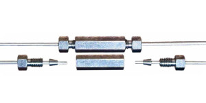 Gerader-Kapillarverbinder aus Edelstahl - komplett Rohr Außen-: 1/16" Zoll / NW: 0,25 mm / Einheit: 5 Stück