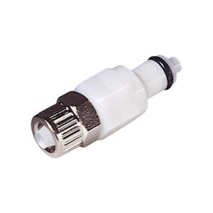 POM-Schnellverschluss-Stecker, NW 3,2 mm Anschluss: Rohr 6,4 mm / Ventil: mit / Länge: 40 mm / Einheit: 1 Stück
