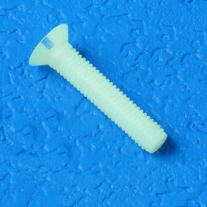 Linsen-Senkkopfschraube (DIN 964) aus PA - mit Schlitz Außengewinde: M12 x 1,75 / L: 50 mm / D: 22 mm / h1: 6 mm / h2: 3 mm / Einheit: 50 Stück