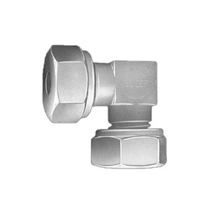 Winkel-Rohrverbinder aus PVDF Rohr Außen-: 25 mm / L1: 42 mm / SW: 41 mm / Einheit: 1 Stück