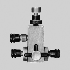 3-Wege-Feinregulierventil aus PTFE für gleich starke Schläuche (Rohre) Schlauch Außen-: 1,3 - 1,6 mm / Größe: C / C / C / Werkstoff Muttern: PVC-U