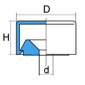 Abdeckkappe aus HDPE mit Rosette für Gewinde: M5:M6 / d: 6 mm / d1: 12,5 mm / D: 19,5 mm / H: 8 mm / Farbe: weiß / Einheit: 50 Stück