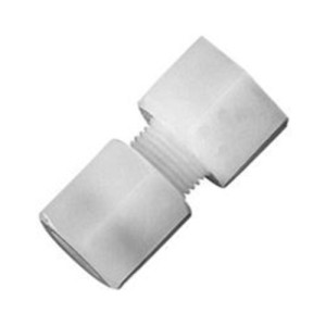 Gerader-Rohrverbinder mit Innengewinde aus PFA Rohr Außen-: 3/8" Zoll / Innengewinde: G 1/2" / l1: 16 mm / L: 51 mm / SW: 27 mm / Einheit: 1 Stück