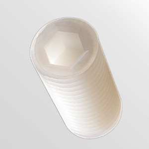 Gewindestift (DIN 913) aus PA - mit Innensechskant Außengewinde: M5 x 0,8 / Gewindelänge: 6 mm / SW: 2,5 mm / Einheit: 100 Stück