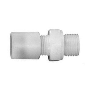 Gerader-Rohrverbinder mit Außengewinde aus PFA Rohr Außen-: 12 mm / Außengewinde: NPT 1/2" / l1: 20 mm / L1: 43 mm / SW: 24 mm / Einheit: 1 Stück