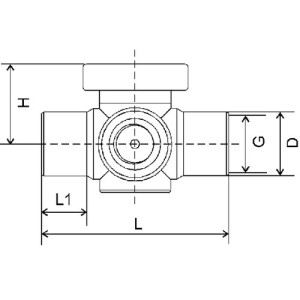 Mehrweg-Kugelhahn aus PP, PVDF oder PFA - gespritzt Ausführung: 3-Wege, T, horizontal / NW: 6 mm / Innengewinde: G 1/4" / max. Durchfluss Flüssigkei