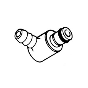 PP-Winkel-Schnellverschluss-Stecker, NW 6,4 mm Anschluss: Tülle 6,4 mm / Ventil: mit / Länge: 36 mm / Einheit: 1 Stück