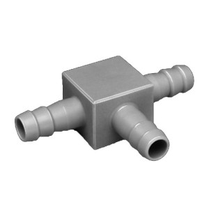 T-Schlauchtülle aus PP, PVDF oder PTFE Schlauch Innen-: 6 mm / D: 15 mm / l: 9 mm / L1: 64 mm / L2: 30 mm / Werkstoff: PP / Einheit: 10 Stück