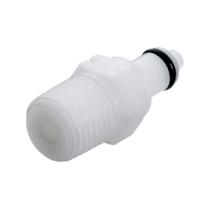 POM-Schnellverschluss-Stecker, NW 3,2 mm Anschluss: A-Gewinde NPT 1/8" / Ventil: mit / Länge: 37 mm / Einheit: 1 Stück