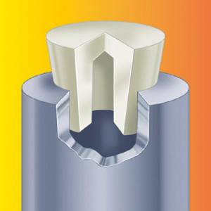Hohlstopfen aus Silikon - hochtemperaturbeständig d: 33,2 mm / D: 41,2 mm / d1: 20,7 mm / h: 19,1 mm / H: 25,4 mm / Einheit: 10 Stück