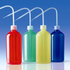 Spritzflasche aus LDPE - farbig Inhalt: 250 ml / Außen-: 58 mm / Höhe: 135 mm / Außengewinde: GL25 / Farbe: gelb / Einheit: 5 Stück