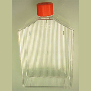 Zellkulturflasche aus PS Wachstumsfläche: 75 cm&sup2; / Inhalt: 268 ml / Einheit: 5 Stück