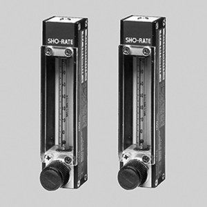 Durchflussmesser aus Metall - Skala: 65 mm Messbereich Luft: 125 - 1250 l/h / Messbereich Wasser: 3,5 - 35 l/h / Werkstoff Schwebekörper: Glas / Nad